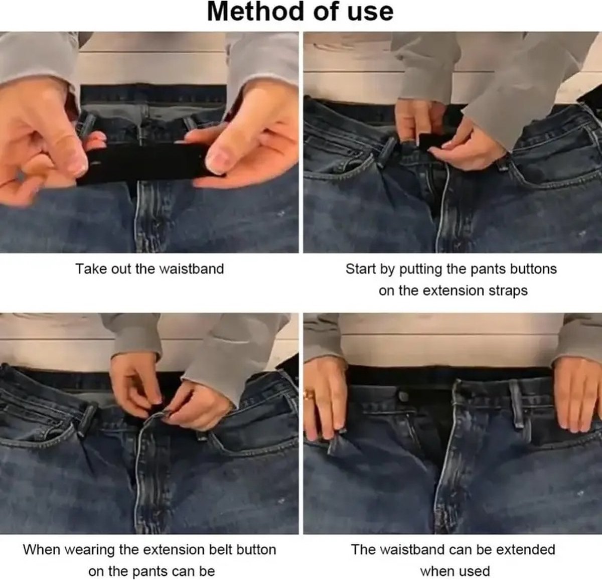 Pieces Trouser Extender | Trouser Size Extender | Maternity Trouser Extender | Elastic Belt Extender | V1188-MS101-00054-1