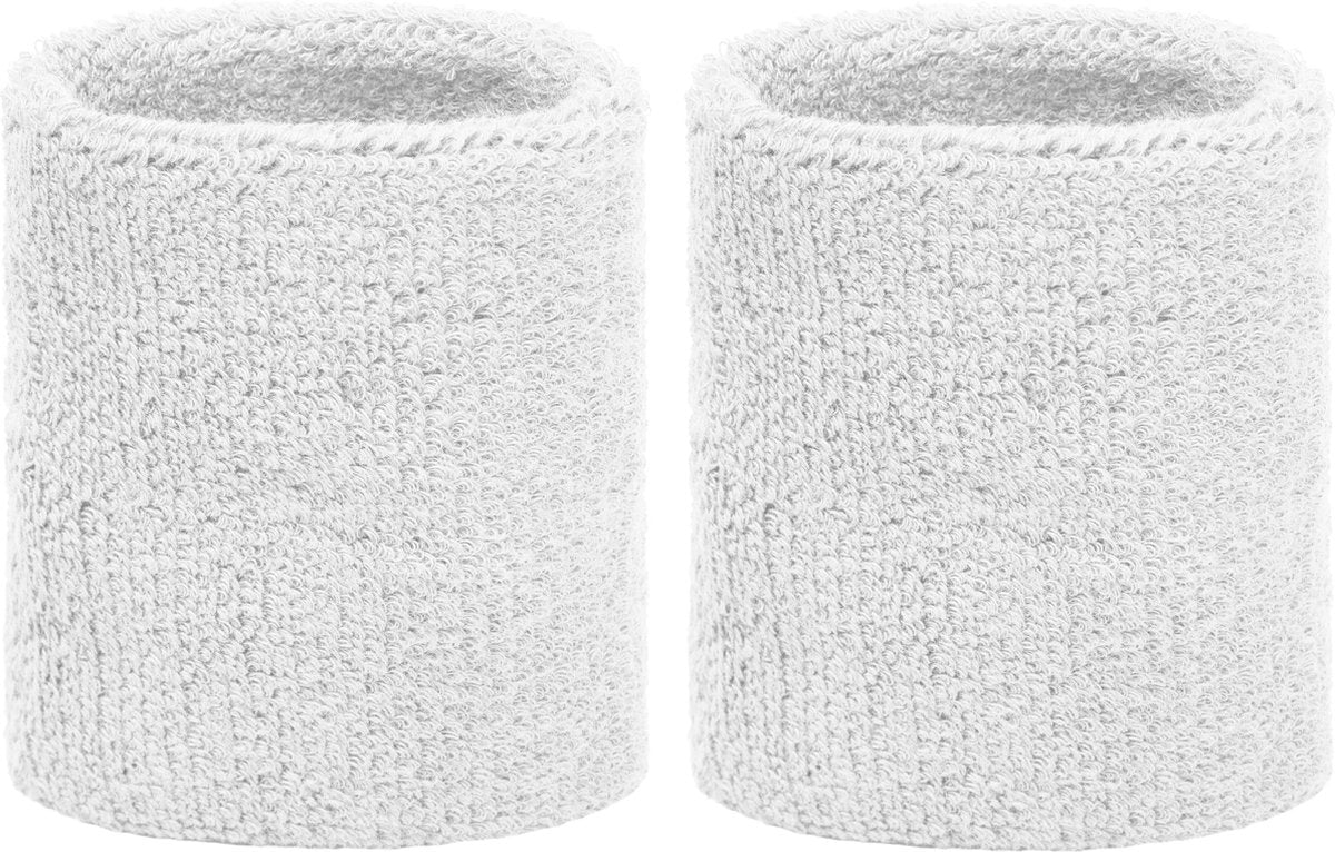 Set of 2 white sports/fitness wristbands V1188-MS101-00056-1