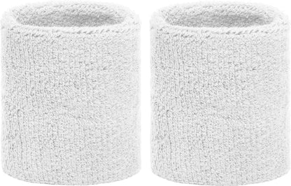 Set of 2 white sports/fitness wristbands V1188-MS101-00056-1