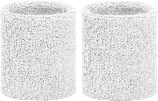 Set of 2 white sports/fitness wristbands V1188-MS101-00056-1