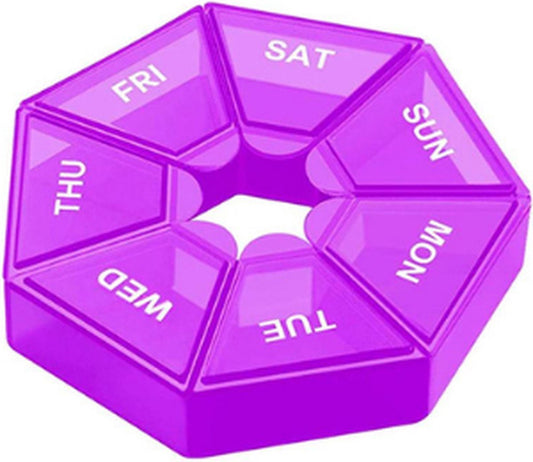 Pill Box - 7 Days - Pill Tray - Pill Organizer - Medicine Box - Storage Box - Purple V1188-MS101-00058-1
