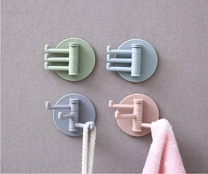 Self-Adhesive Wall Hooks | Towel Hook | Cutlery Hook | Towel Holder | Swivel Hook | 4 Piece | Blue V1188-MS101-00059-1