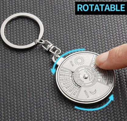 50 Years Keychain | Perpetual Calendar | Calendar Keychain | Stainless Steel | Silver V1188-MS101-00061-1