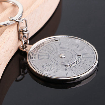 50 Years Keychain | Perpetual Calendar | Calendar Keychain | Stainless Steel | Silver V1188-MS101-00061-1