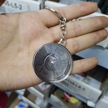 50 Years Keychain | Perpetual Calendar | Calendar Keychain | Stainless Steel | Silver V1188-MS101-00061-1