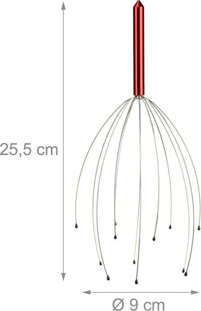 Head Massage Spider - Massage Spider - Manual Head Massage Device - Massage Claw - Red V1188-MS101-00063-1