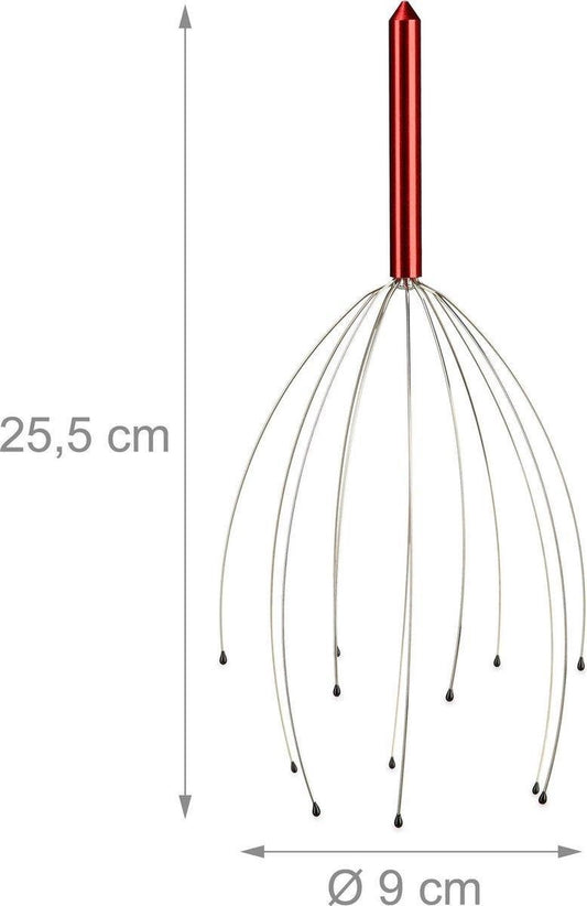 Head Massage Spider - Massage Spider - Manual Head Massage Device - Massage Claw - Red V1188-MS101-00063-1