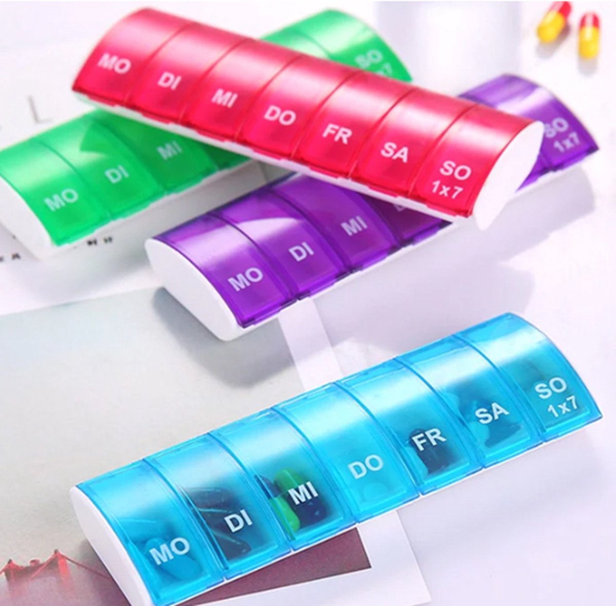 Pill box | Pill box | Medicine box | Pill Box | 7 days | 1 week | Purple V1188-MS101-00068-1