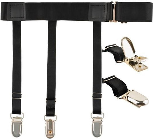 Shirt Suspenders | Men's Suspenders | Men's Garters | Garter | Men's Leg Suspenders | 2 Pieces | Black V1188-MS101-00074-1