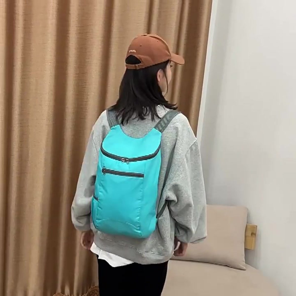 Foldable Lightweight Backpack | Backpack | Splashproof | 2 Compartments with Water Bottle Holder | Incl. V1188-MS101-00079-1