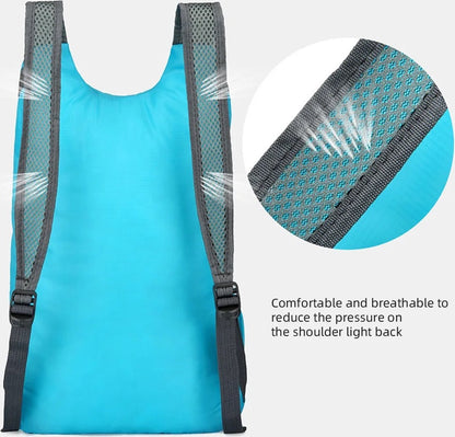 Foldable Lightweight Backpack | Backpack | Splashproof | 2 Compartments with Water Bottle Holder | Incl. V1188-MS101-00079-1