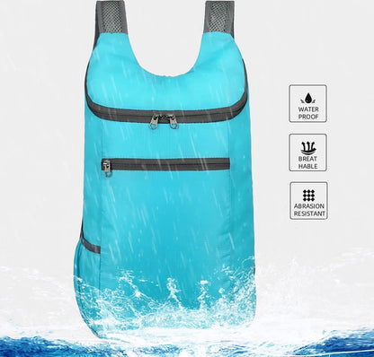Foldable Lightweight Backpack | Backpack | Splashproof | 2 Compartments with Water Bottle Holder | Incl. V1188-MS101-00079-1