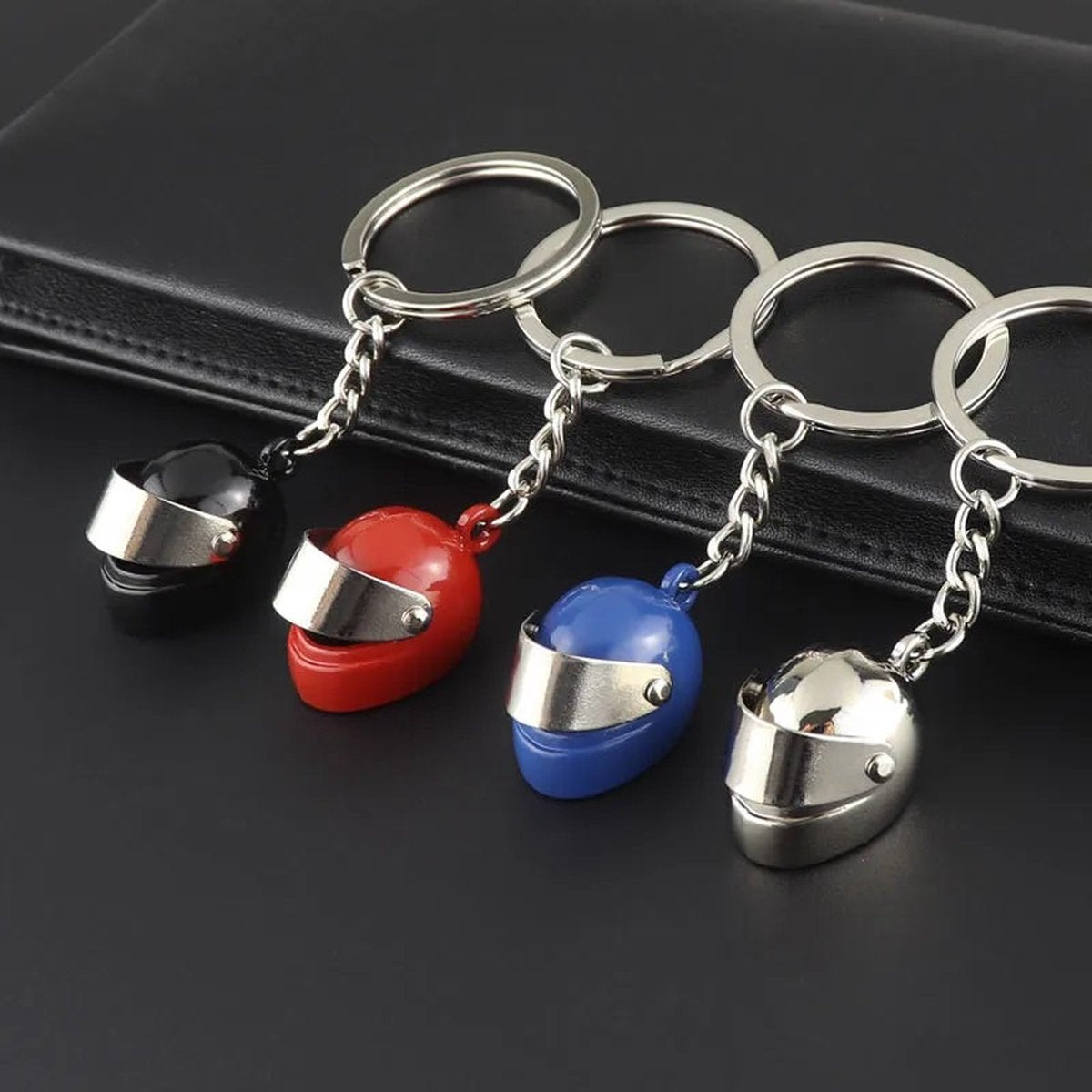 Motorcycle Helmet Keychain | Scooter Helmet Key Holder | Full-Face Helmet Keychains | Red V1188-MS101-00081-1