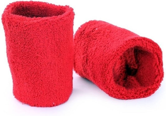 Red wrist sweatbands for adults set of 2 - Sports bands V1188-MS101-00088-1