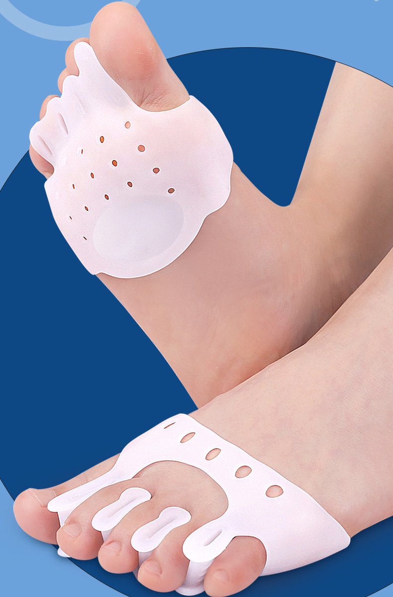 Silicone Toe Corrector 5-Hole | Toe Spreader | Hallux Valgus | Straighten Toes | Shock Absorbing | With Holes V1188-MS101-00096-1