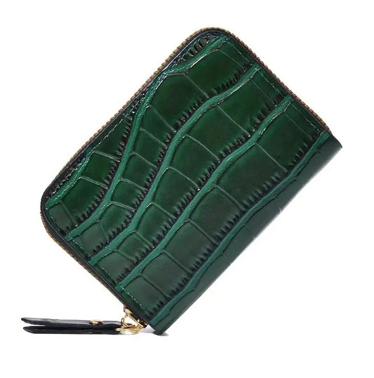 Luxury Card Holder with Crocodile Leather Pattern | Credit Card Holder | With Cash Compartment | Card Holder V1188-MS101-00102-1