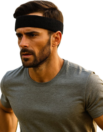 Headband | Headband | Sweatband | Sweatbands | Head | Sports band | Black V1188-MS101-00106-1