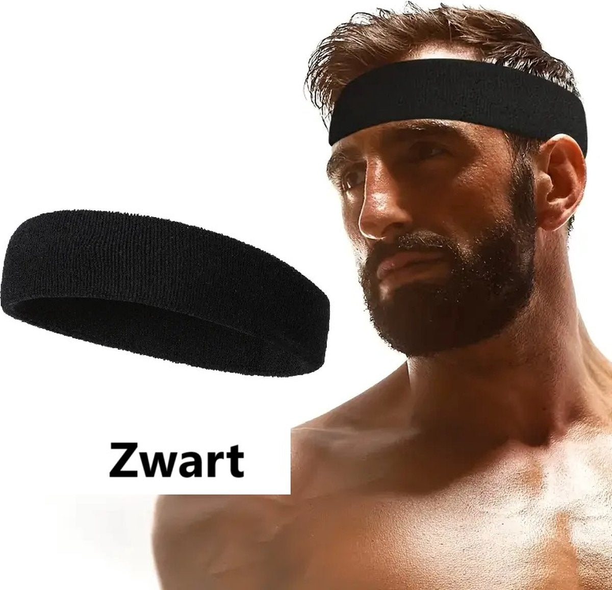 Headband | Headband | Sweatband | Sweatbands | Head | Sports band | Black V1188-MS101-00106-1