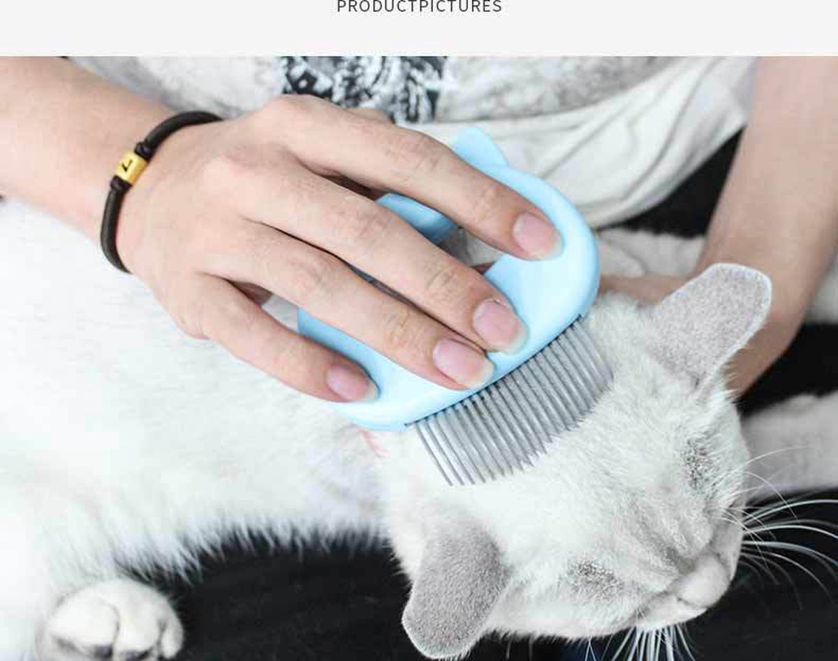 Cat Brush | Cat Comb | Lice Brush | Lice Comb | Elastic Teeth | Detangling Comb | Detangle & Remove Cat Hair V1188-MS101-00108-1