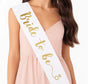 Bride To Be Sash | Bachelorette Party Sash | 80 Cm | White with Gold V1188-MS101-00109-1