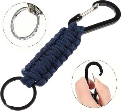 Paracord Survival Keychain with Carabiner | Emergency Kit | Extra Strong | Blue V1188-MS101-00112-1
