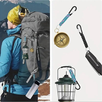 Paracord Survival Keychain with Carabiner | Emergency Kit | Extra Strong | Blue V1188-MS101-00112-1