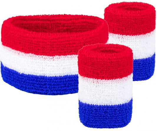 Sweatband set Netherlands 3-piece - Holland sport sweatband headband World Cup European Championship festival V1188-MS101-00113-1