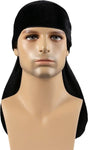 Durag Bandana | Silky Soft | Headscarf | Headband | Hairnet | Moisture Absorbing | Unisex | Black V1188-MS101-00118-1