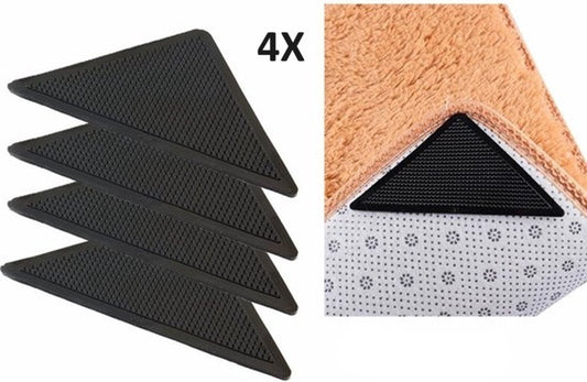 4x Anti-Slip Carpet Stickers | Rug Adhesive Tape | Self-Adhesive Carpet Tape | Rug Stickers | Black V1188-MS101-00119-1