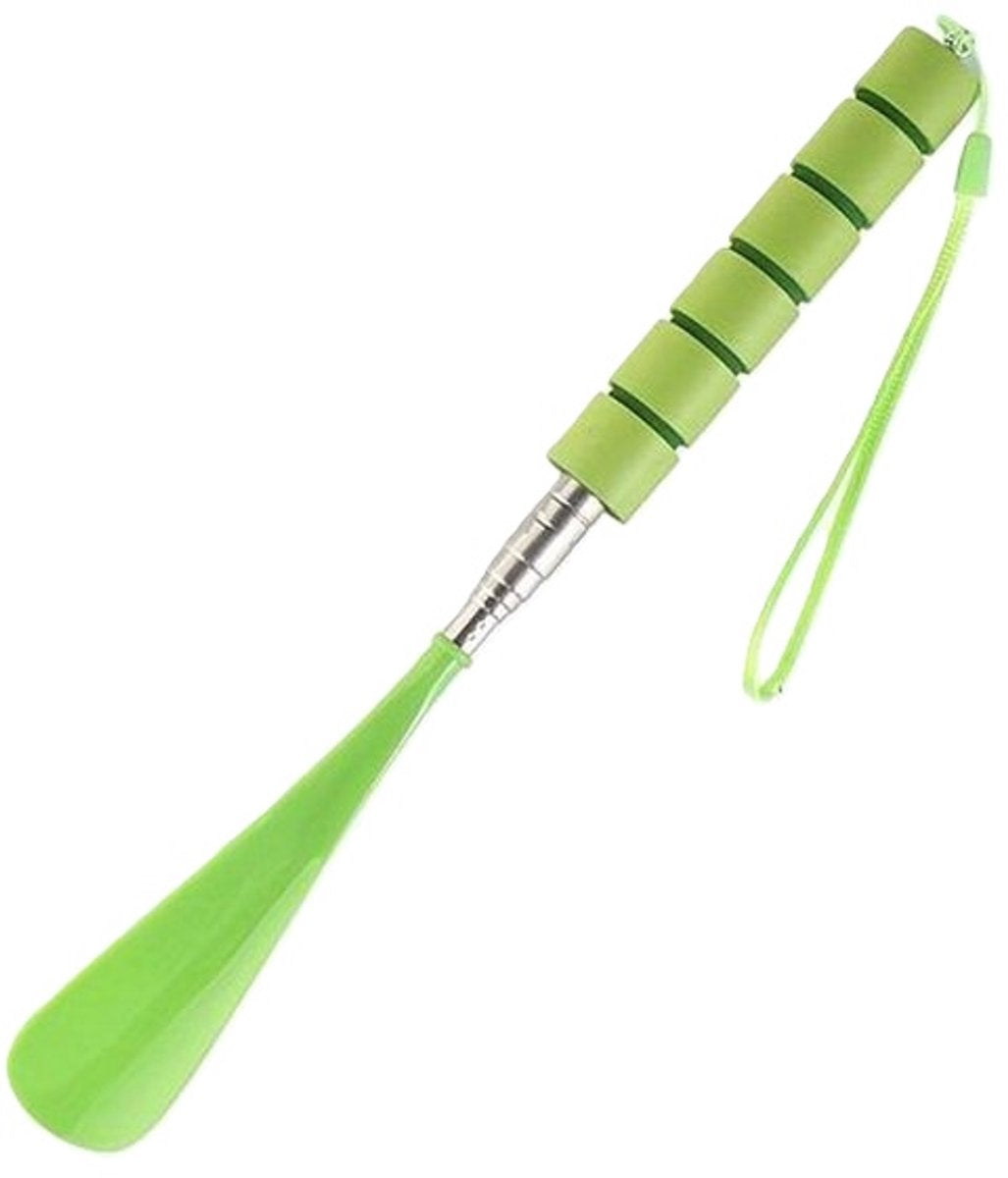 Extendable Shoehorn | Shoe Puller | Stainless Steel | Length 30 to Max 71 CM | Green V1188-MS101-00120-1