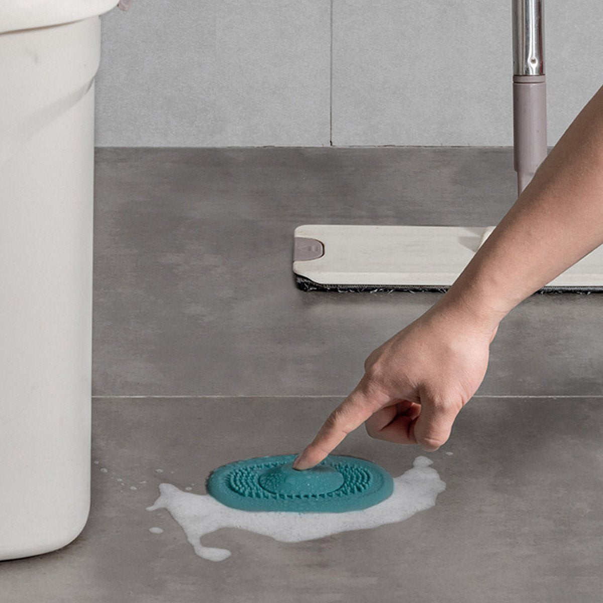 Luxury Shower Drain - Hair Catcher - Sink Stopper - Drain Plug - Silicone - Dark Blue V1188-MS101-00123-1
