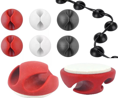 6-Piece Cable Organizer | Cable Holder | With Cable 3 Clips | Sort Cables | With Self-Adhesive Tape | V1188-MS101-00132-1