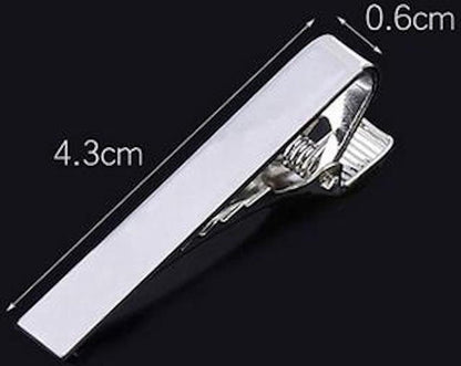 Tie Clip 4 cm by 0.6 cm - Tie Clip - Tie Clip - Silver V1188-MS101-00133-1
