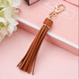 Tassel keychain | leather (PU) / women / men / bag charm / car - leather lanyard CORAL RED V1188-MS101-00137-1