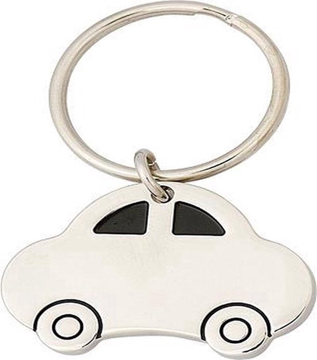 Car Keychain | 4 x 2.8 CM | Metal | Silver V1188-MS101-00140-1