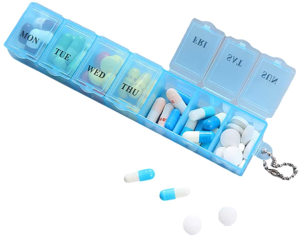 Medicine Storage Boxes 7 Days | Pill Box | Pill Box | Pill Planner | With Day Indicator | 7 Compartments | V1188-MS101-00146-1