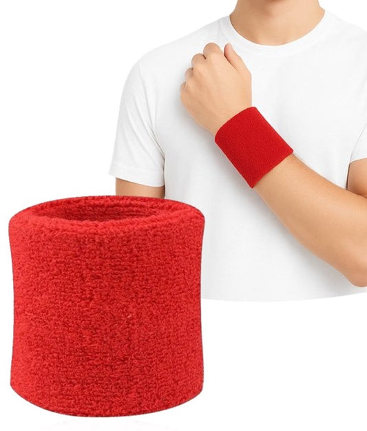 Wristband | Sweatband | Sports Wristband | Sports Band | 1 Piece | 8 x 8 CM | Red V1188-MS101-00147-1
