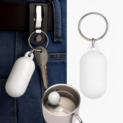 Floating Keychain I ABS I Bumper I Key Driver I Floating I Oval I White V1188-MS101-00148-1