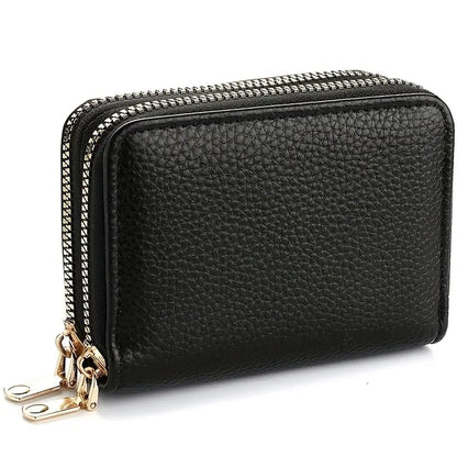 Luxury Double Zipper Wallet & Card Holder | Wallet | For Letters, 11 Cards & Coins | PU Leather | Black V1188-MS101-00164-1