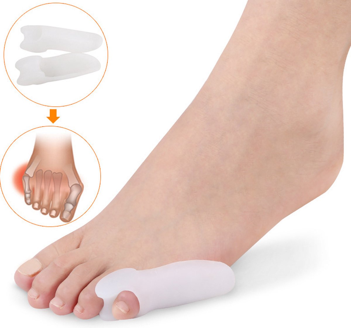 Silicone Toe Corrector Little Toe | Toe Spreader | Little Toe Protector | 1 Pair | Transparent V1188-MS101-00168-1
