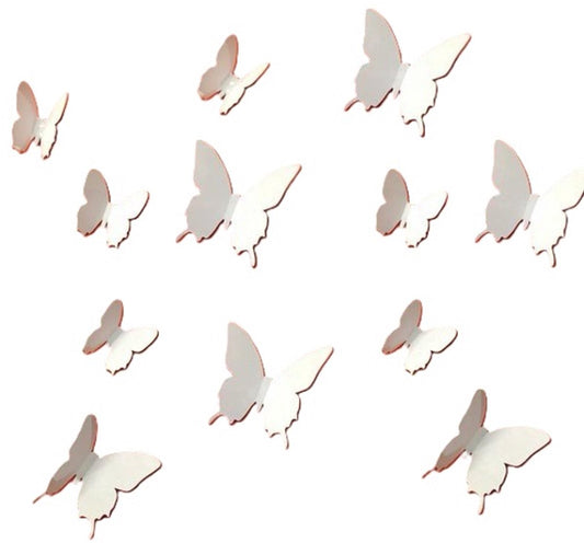 3D Wall Decoration Butterflies 12 Pieces | Wall Butterflies | Butterfly Wall Stickers | Solid Wall Stickers | V1188-MS101-00169-1