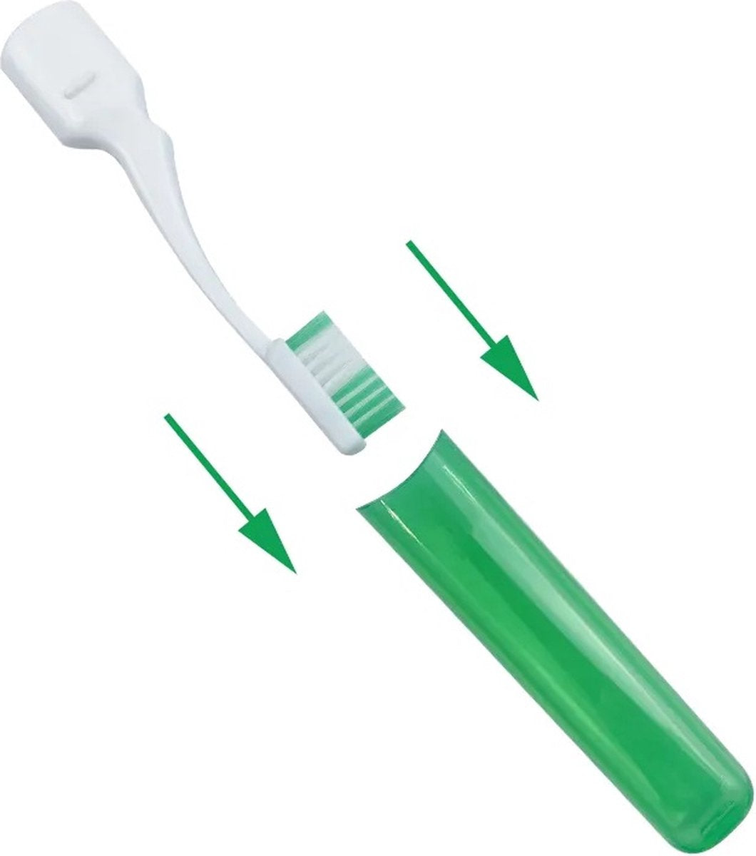 Portable Foldable Travel Toothbrush | With Soft Bristles | Space-Saving | With Case | Blue V1188-MS101-00173-1
