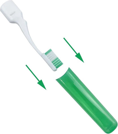 Portable Foldable Travel Toothbrush | With Soft Bristles | Space-Saving | With Case | Blue V1188-MS101-00173-1
