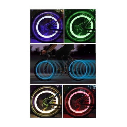2x Bicycle light valve color deluxe green - wheel LED incl. batteries - valve lighting / valve lights V1188-MS101-00174-1