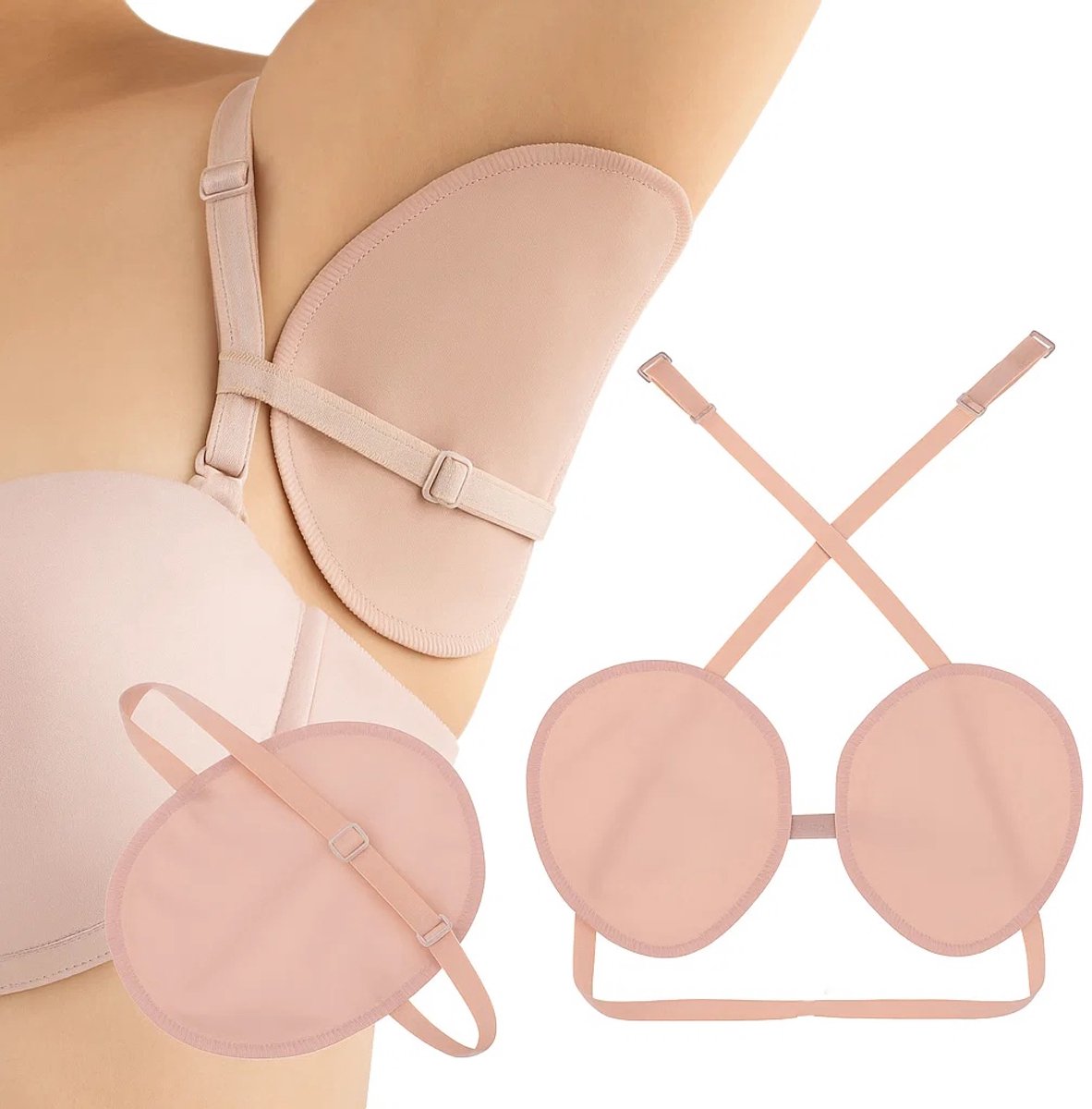 Anti-Sweat Pads | Anti-Perspirant Underarm Pads | Anti-Sweat | Dual Layer | Reusable | Washable | Adjustable V1188-MS101-00181-1