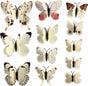 Double 3D Wall Decoration Butterflies 12 Pieces | Wall Butterflies | Butterfly Wall Stickers | White V1188-MS101-00185-1
