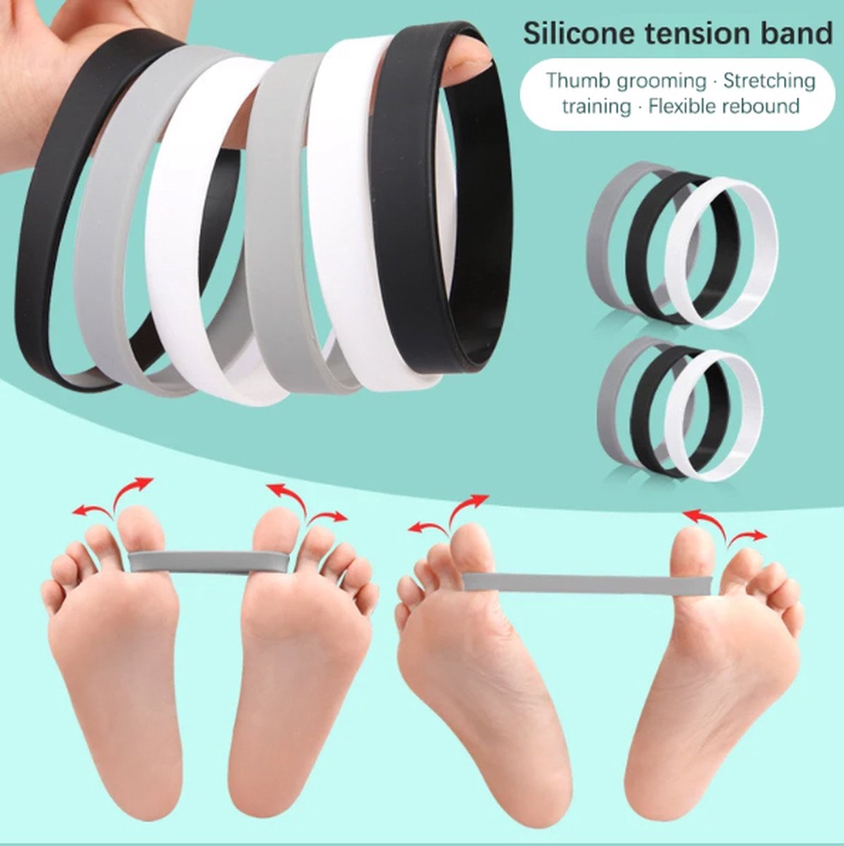 Elastic Toe Spreader | Elastic Toe Stretcher | Orthopedic Training | Hallux Valgus Toe Corrector | V1188-MS101-00194-1
