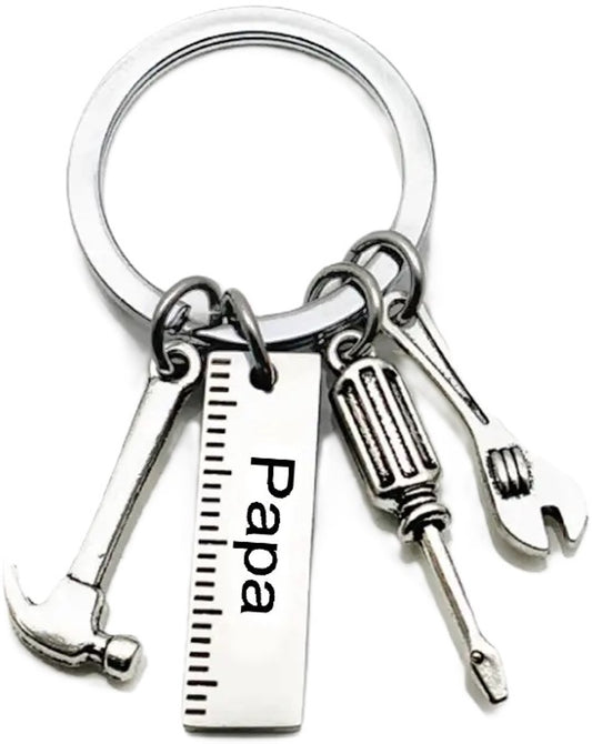Keychain Dad The Handyman | Wrench Keychain I Key Holder II Love Dad I Father's Day Gift I Silver V1188-MS101-00195-1