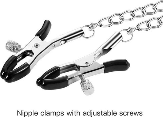BDSM Nipple Clamps With Chain | Erotic Nipple Clamps | Sex Pitch Nipple Clamps | Sex Toy V1188-MS101-00198-1