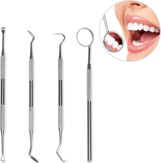 4-Piece Dental Care Tool Set | Dental Set | Oral Care | Plaque and Debris Removal Set | Dental Hook | V1188-MS101-00201-1